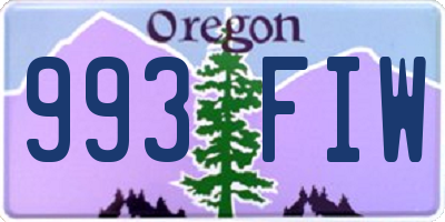 OR license plate 993FIW
