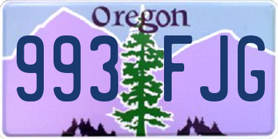 OR license plate 993FJG