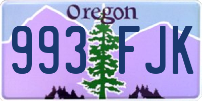 OR license plate 993FJK