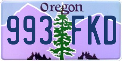 OR license plate 993FKD