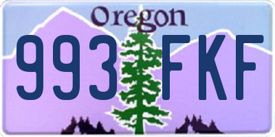 OR license plate 993FKF