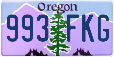 OR license plate 993FKG