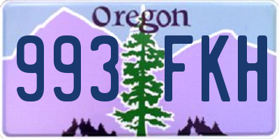 OR license plate 993FKH