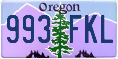 OR license plate 993FKL