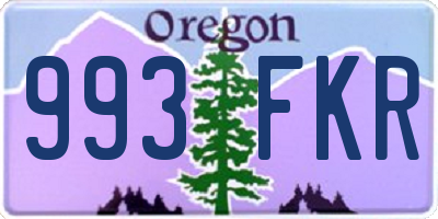 OR license plate 993FKR