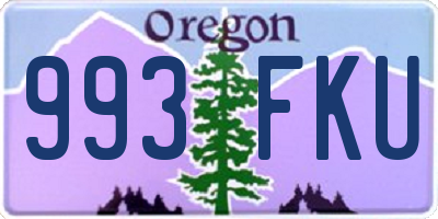 OR license plate 993FKU