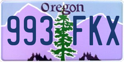 OR license plate 993FKX