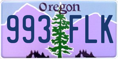 OR license plate 993FLK
