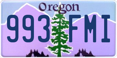 OR license plate 993FMI