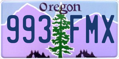 OR license plate 993FMX