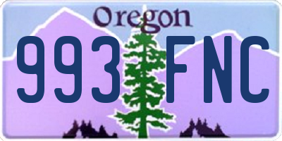 OR license plate 993FNC