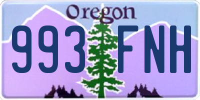 OR license plate 993FNH