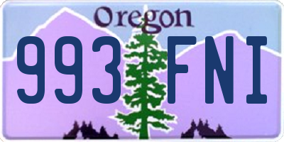 OR license plate 993FNI