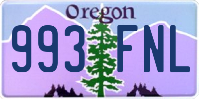 OR license plate 993FNL