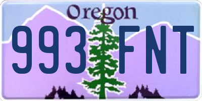 OR license plate 993FNT