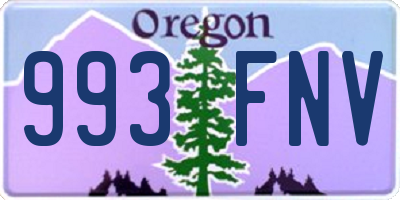 OR license plate 993FNV