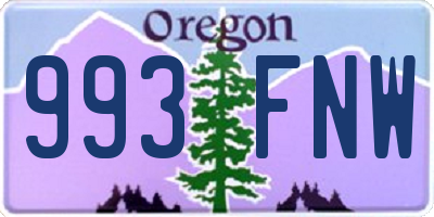 OR license plate 993FNW