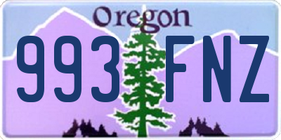 OR license plate 993FNZ