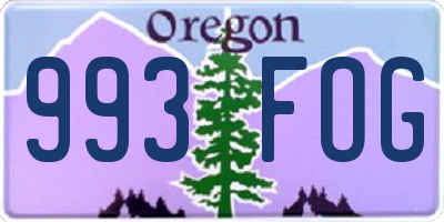 OR license plate 993FOG