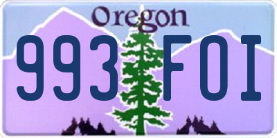 OR license plate 993FOI