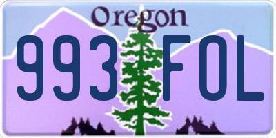OR license plate 993FOL