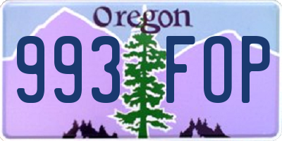 OR license plate 993FOP
