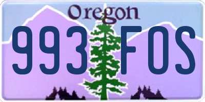 OR license plate 993FOS