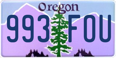 OR license plate 993FOU