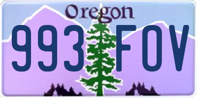 OR license plate 993FOV