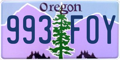 OR license plate 993FOY