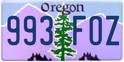 OR license plate 993FOZ