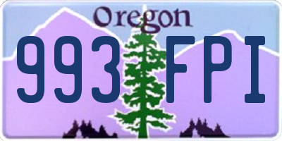 OR license plate 993FPI