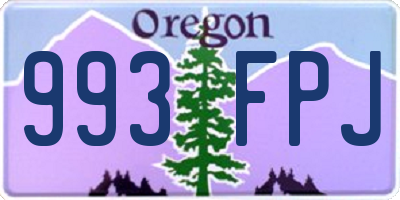 OR license plate 993FPJ