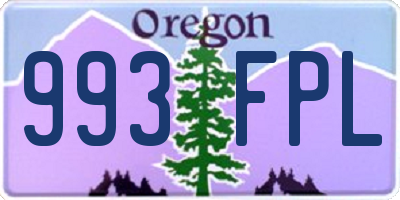 OR license plate 993FPL