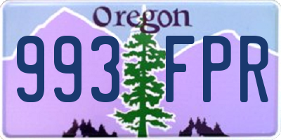 OR license plate 993FPR