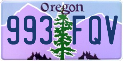 OR license plate 993FQV