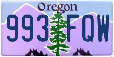 OR license plate 993FQW