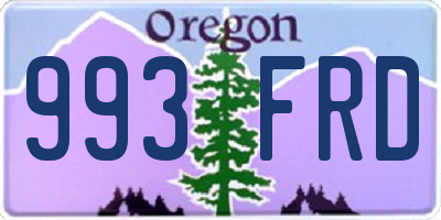 OR license plate 993FRD