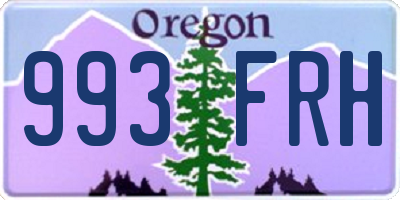 OR license plate 993FRH