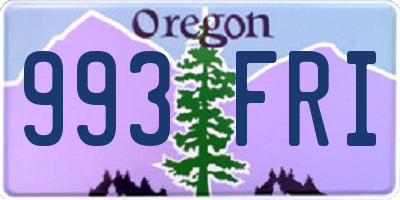 OR license plate 993FRI