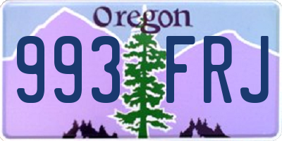 OR license plate 993FRJ