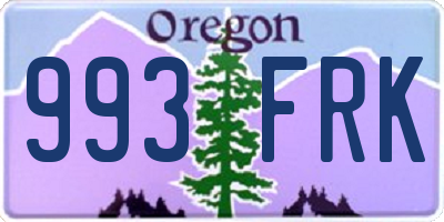OR license plate 993FRK