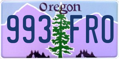 OR license plate 993FRO