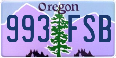 OR license plate 993FSB