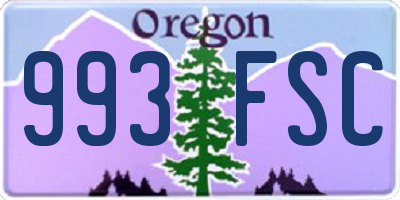 OR license plate 993FSC
