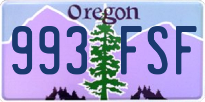 OR license plate 993FSF