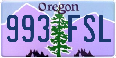 OR license plate 993FSL