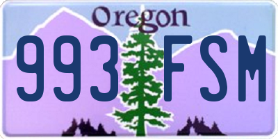 OR license plate 993FSM