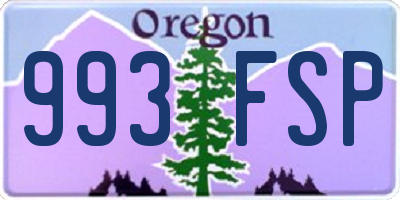 OR license plate 993FSP