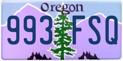 OR license plate 993FSQ